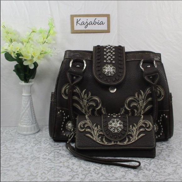 MONTANA WEST Studded Matching Bag and Wallet - Picture 1 of 8